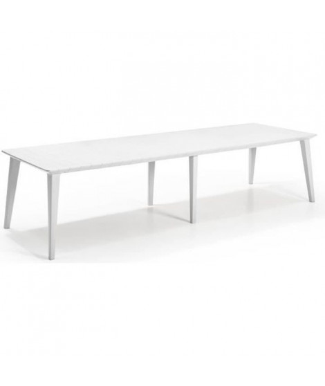 Table Design contemporain 320cm Blanc - ALLIBERT BY KETER - 8 a 10 personnes avec allonge - LIMA