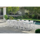Table Design contemporain 320cm Blanc - ALLIBERT BY KETER - 8 a 10 personnes avec allonge - LIMA