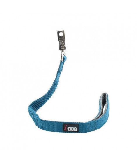 I DOG - Laisse Confort Elastique 120cm Bleu pour Chien, Systeme Exclusif Antichoc