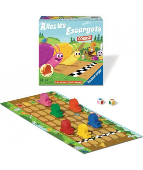 Allez les escargots - Ravensburger - Jeu desociété enfants - Jeu de parcours - 2 a 6 joueurs - Des 3 ans