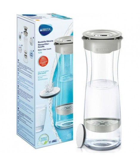 BRITA 1031311 - Bouteille filtrante gris pastel - 1 filtre MicroDisc inclus