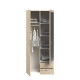 Armoire VARIA - Décor chene - 2 portes battantes + miroir + 2 tiroirs - L 81 x H 185 x P 51 cm - PARISOT