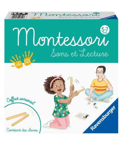 MONTESSORI - Sons et lecture  - Coffret sensoriel - Apprentissage des sons et de la lecture - Ravensburger - Des 5 ans