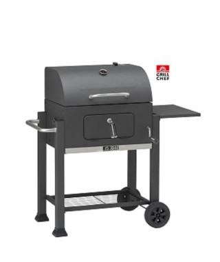 Barbecue a charbon - LANDMANN - Grille en acier émaillé - Surface de cuisson : 42 x 56 cm - Noir