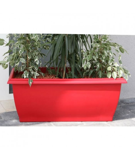 RIVIERA Jardiniere  Evolution - 80 x 40 x H 32 cm - 64 L - Rouge