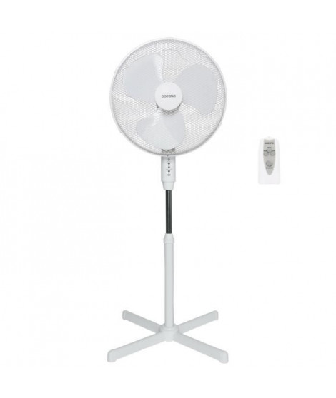 Ventilateur sur pied OCEANIC - 45W - Diametre 40 cm - 3 vitesses - Oscillant - Inclinable - Télécommande