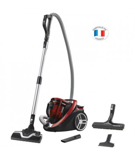 ROWENTA Aspirateur sans sac Silence Force Cyclonic Parquet, Capacité 2,5 L, Silencieux, Rouge et gris RO7649EA