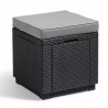 Allibert by KETER - Cube - Table pouf avec coussin - en résine - Gris graphite