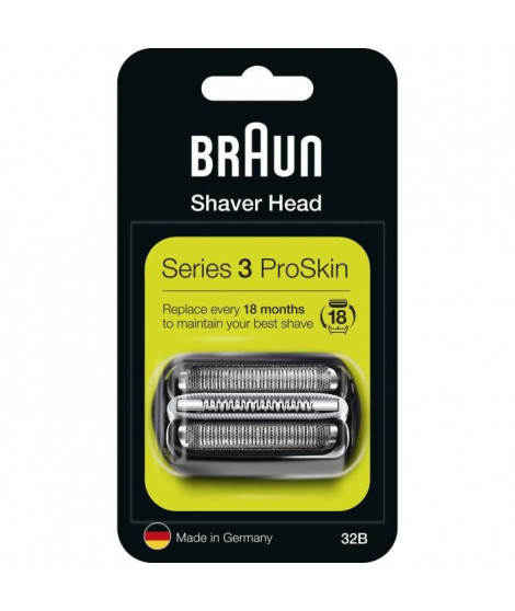 Braun Series 3 ProSkin Piece De Rechange Pour Rasoir Électrique Noire, Compatible avec les rasoirs Series 3, 32B