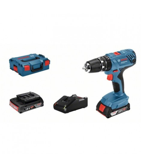 Perceuse a Percussion BOSCH PROFESSIONAL GSB 18V- 21 + 2 batteries 2,0Ah + chargeur GAL 1820 LC