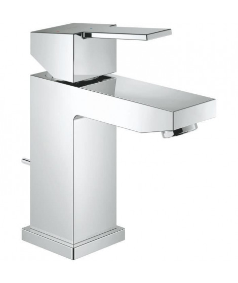 GROHE Robinet lavabo de salle de bains Sail cube, taille S, tirette de vidage, mitigeur avec mousseur économique d'eau, 23435000