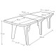 Table de jardin avec rallonge Lipari 2 - 8 a 10 places - 250 x 90 x 72, 8 cm - Gris anthracite