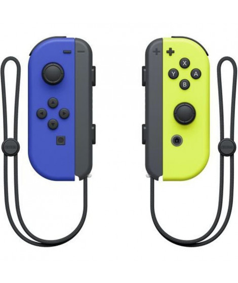 Paire de manettes Joy-Con gauche bleue et droite jaune néon