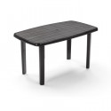 Table de jardin rectangulaire Sorrento - 4 personnes - 140 x 80 x 72 cm - Noir