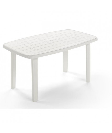 Table de jardin rectangulaire Sorrento - 6 places - 140 x 80 x 72 cm - Blanc