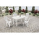 Table de jardin rectangulaire Sorrento - 6 places - 140 x 80 x 72 cm - Blanc