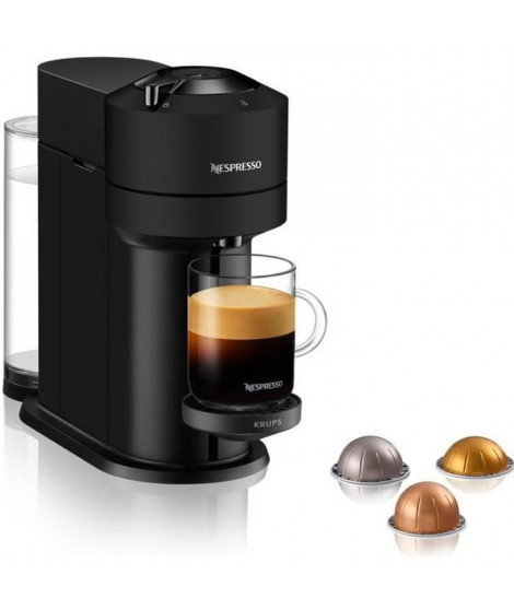 KRUPS NESPRESSO YY4606FD Vertuo Next Machine a café + coffret découverte 12 capsules, 5 tailles de tasses, Expresso, Connecté…