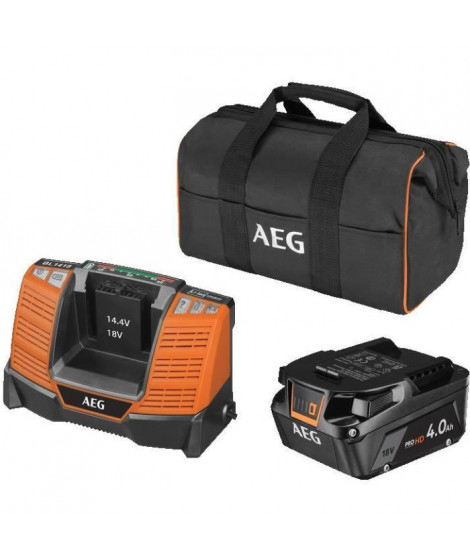 AEG - Pack 18V chargeur + 1 batterie Pro lithium 18V 4 -0 Ah HIGH DEMAND - livrée en sac. - SETL1840SHD