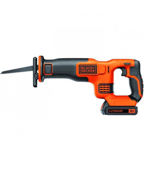 Scie sabre sans-fil 18V BLACK+DECKER Débattement : 22 mm - Lame de 15 cm (Livrée avec 1 Lame + 1 batterie 1,5 Ah) - BDCR18-QW