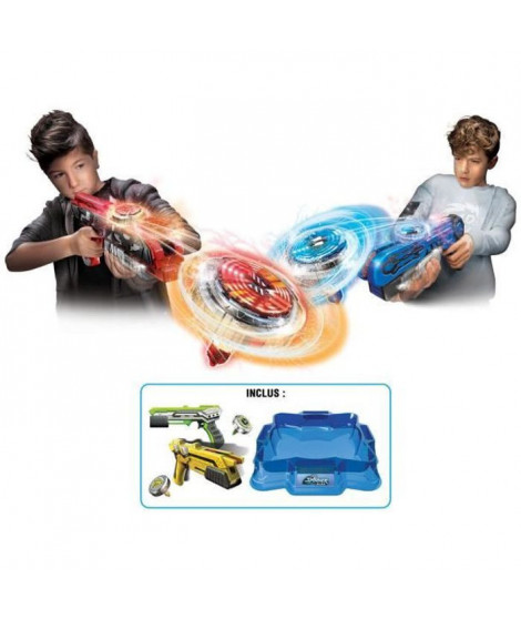SPINNER MAD by Silverlit - Pack Deluxe : 2 Blaster + 2 toupies LED + 1 Arene