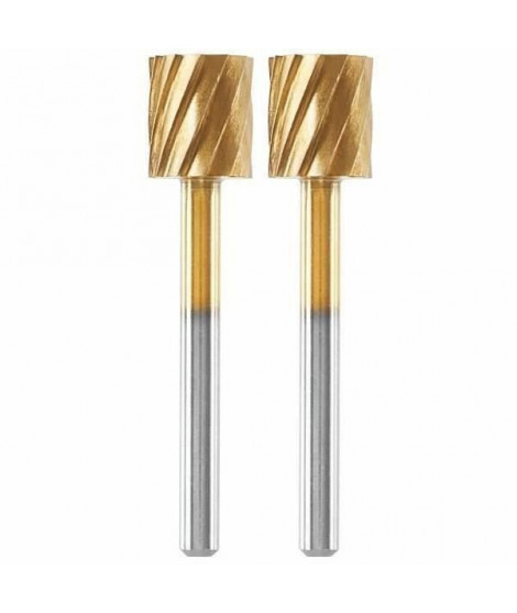 Lot de 2 fraises acier rapide haute longévité Dremel Max 115 - ø 7,8mm cylindrique