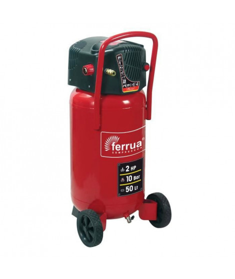 Compresseur d'air vertical Ferrua 425089 - 50L - 1500W - 10 bars - 2 CV