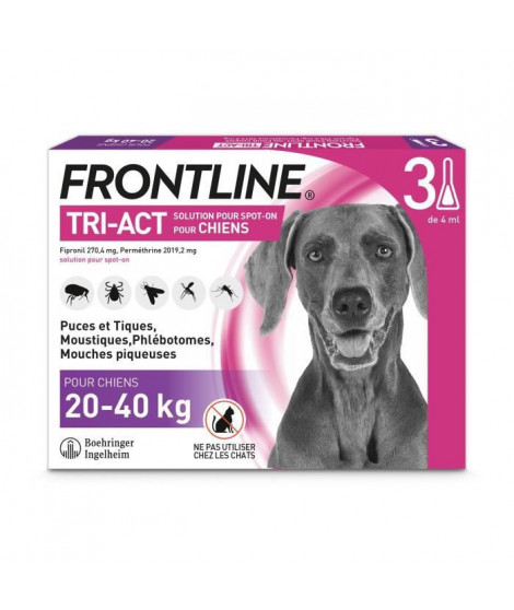 Frontline Tri-Act Chiens L 20-40 kg 3 Pipettes