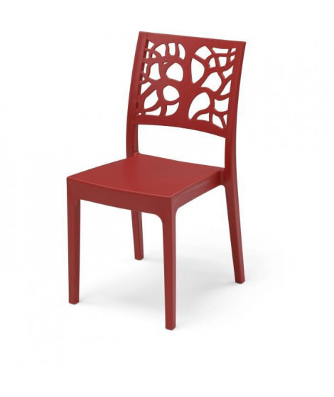 Lot de 4 chaises de jardin TETI ARETA - 52 x 46 x H 86 cm - Rouge