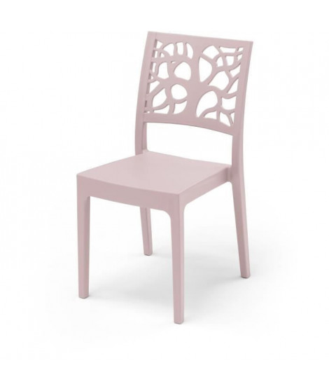 Lot de 4 chaises de jardin TETI ARETA - 52 x 46 x H 86 cm - Rose pastel