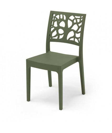 Lot de 4 chaises de jardin TETI ARETA - 52 x 46 x H 86 cm - Vert olive