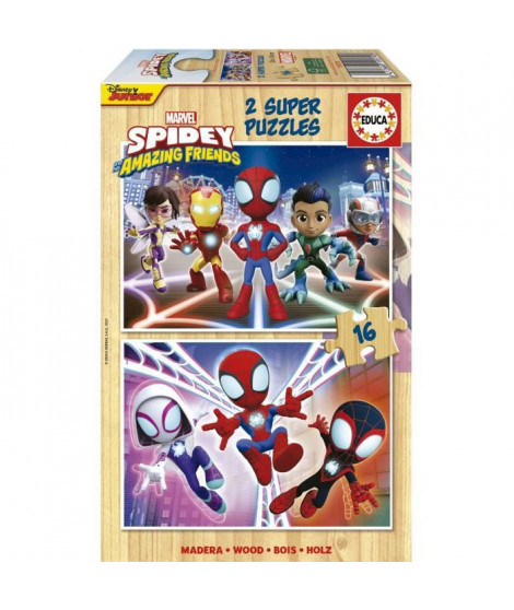 SPIDEY & HIS AMAZING FRIENDS - 2 puzzles en bois