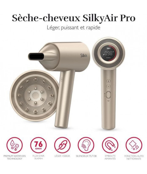 Séche cheveux moteur brushless SILK'N SilkyAir pro - HDB1PE1001 - Flux 76km/H - 75db