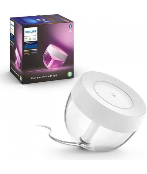 Philips Hue White & Color Ambiance, Iris compatible Bluetooth, Blanc, fonctionne avec Alexa, Google Assistant et Apple Homekit
