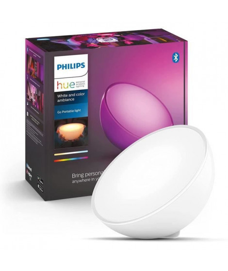 Philips Hue Go Lampe portable connectée White and Color Compatible Bluetooth, fonctionne avec Alexa, Google et Apple Homekit