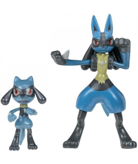 Pokémon - Pack évolution Riolu (5 cm) & Lucario (10 cm) - BANDAI