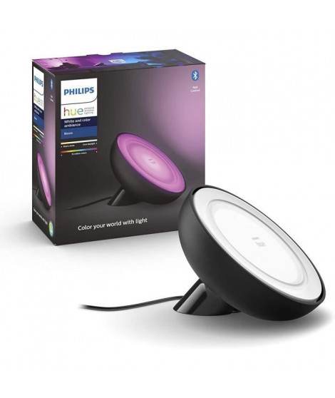 Philips Hue White & Color Ambiance, lampe Bloom, Noir, compatible Bluetooth, fonctionne avec Alexa, Google et Homekit