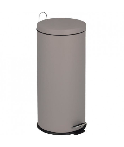 KITCHEN MOVE Poubelle de cuisine a pédale basique chic Urban cylindrique - 30 L - Inox - Taupe mat