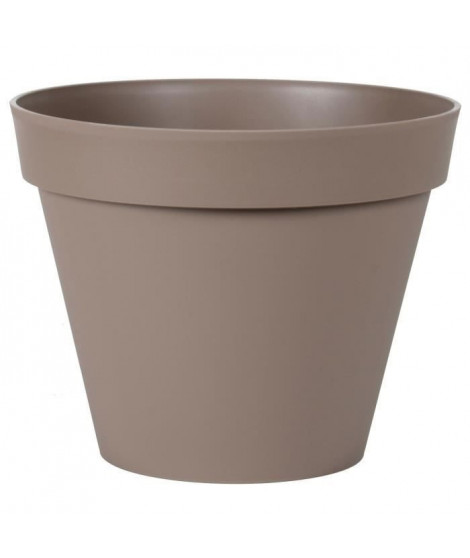 EDA Pot de fleur rond Toscane - Ø 40 x H 32 cm - 23 L - Taupe