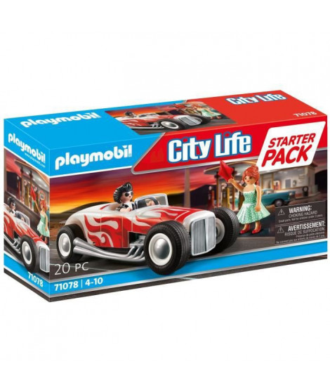 PLAYMOBIL - 71078 - City Life - Voiture vintage avec couple - Classic Car 50's