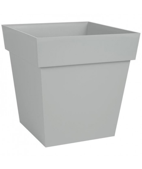 EDA Pot de Fleur Carré TOSCANE 32 cm - 22 L - 32 x 32 x H 32 cm - Gris béton