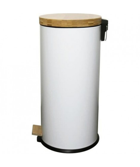 KITCHEN MOVE Poubelle de cuisine a pédale Forest - 30L - Blanc mat