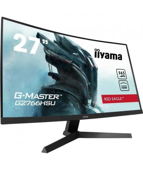 Ecran PC Gamer Incurvé - IIYAMA G-Master Red Eagle G2766HSU-B1 - 27 FHD - Dalle VA - 1 ms - 165Hz - 2 x HDMI / DP - AMD FreeS…