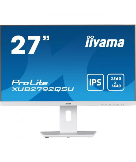 Ecran PC - IIYAMA Prolite XUB2792QSU-W5 - 27 WQHD - Dalle IPS - 5 ms - 75Hz - HDMI  / DisplayPort / DVI / USB - Pied réglable…