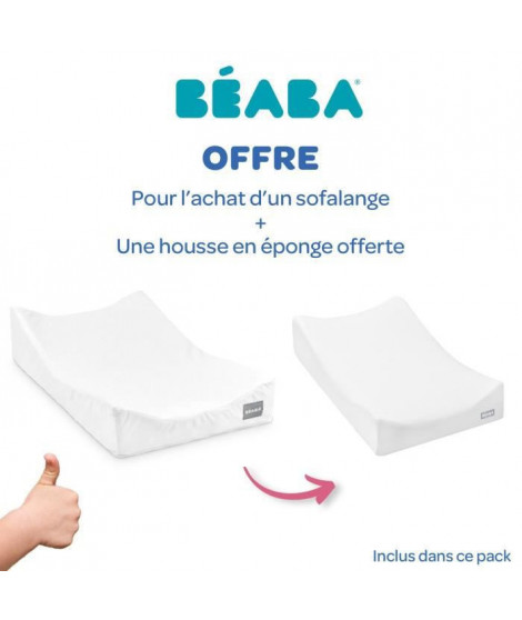 BEABA, Matelas a langer Sofalange + Drap housse éponge non imperméable, blanc