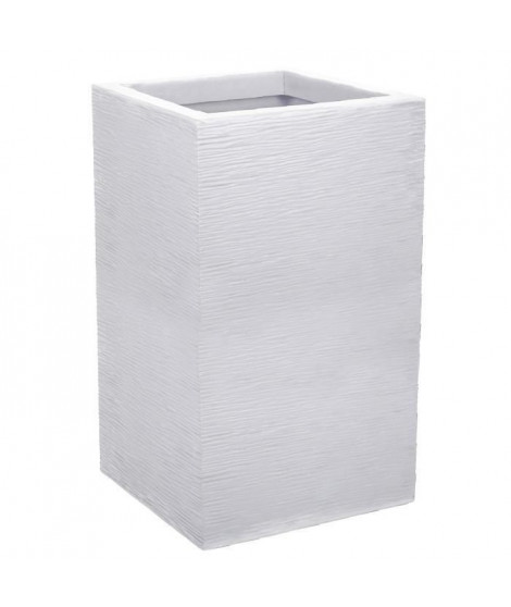 EDA Bac a Fleurs Carré Haut Graphit Up - 36 L - 29,5 x 29,5 cm x 49,5 cm - Blanc cérusé