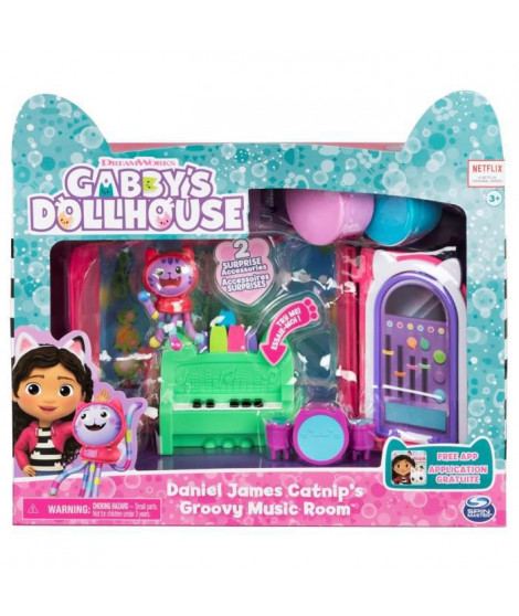 Gabby et la Maison Magique - Playset Deluxe La Salle de Musique de DJ Miaou - 1 figurine + accessoires