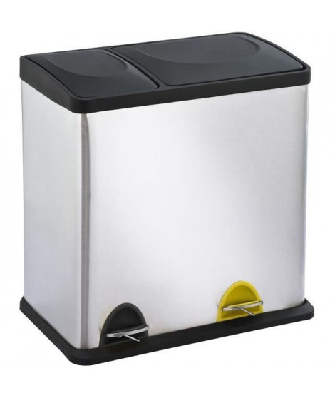 KITCHEN MOVE Poubelle a pédale Tri sélectif 12L+24L en inox