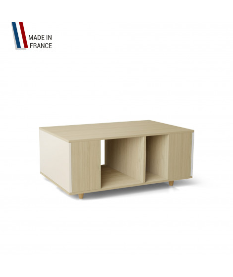 Table basse GRANDE LIGATIO Chêne Clair - Porcelaine - Chêne Clair - Porcelaine