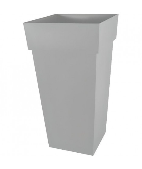 EDA Pot de Fleur Carré Haut XXL TOSCANE - 98 L - 43,3 x 43,3 x H 80 cm - Gris béton