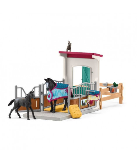 SCHLEICH - Box pour cheval avec Jument et Poulain  - 42611 - Gamme : Horse Club